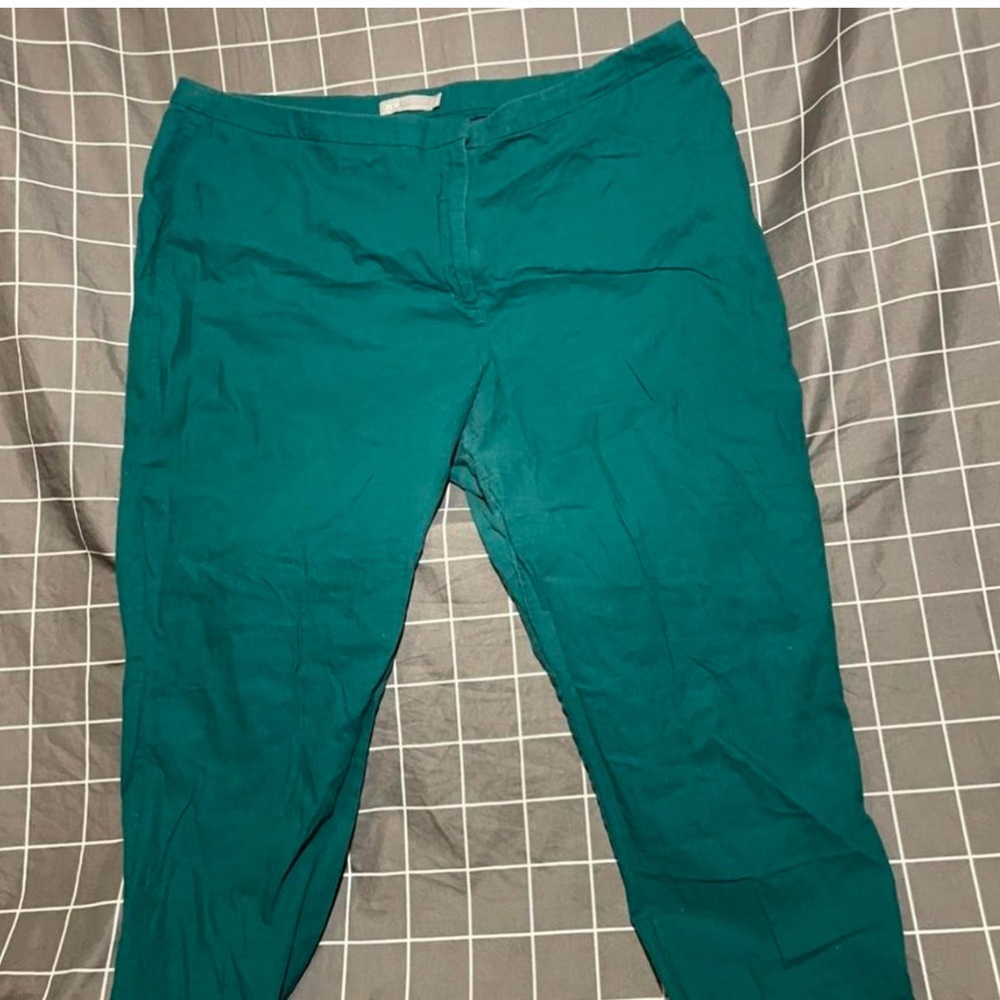 ASOS plus size Green linen pants in a size 18